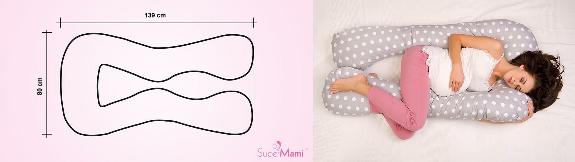SuperMami Jastuk za dojenje tip U, boja 161 pera