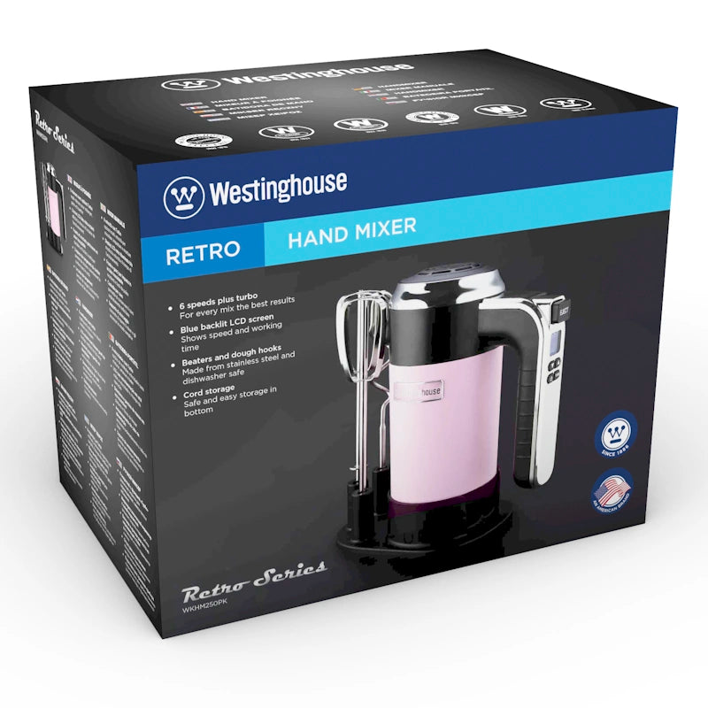 Westinghouse Retro roza ročni mešalnik