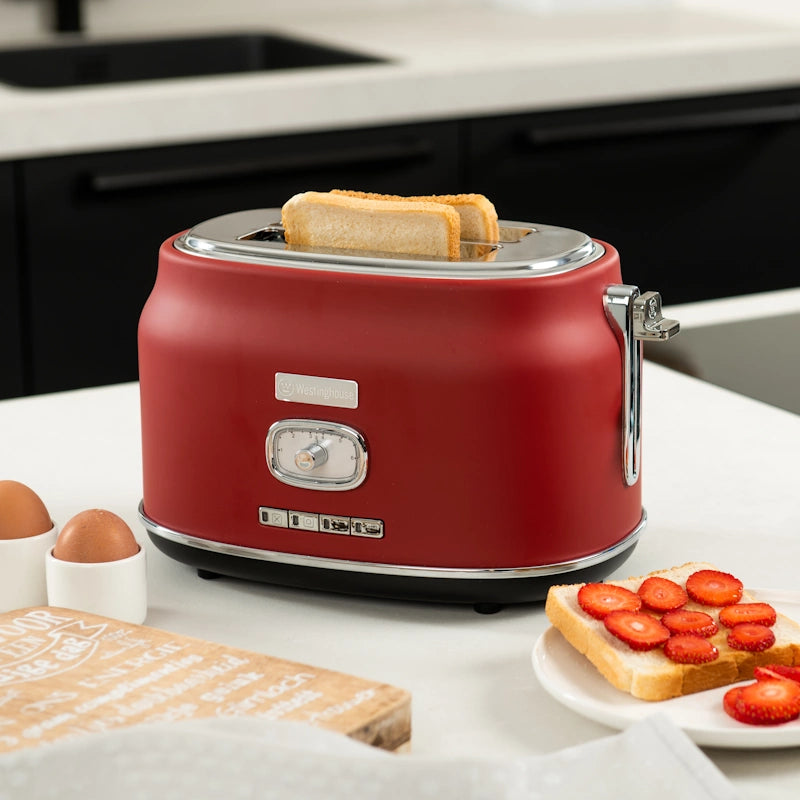 Westinghouse Retro Red 2 rezini opekač kruha