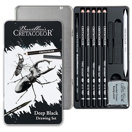 Umjetnički kpl za crtanje i skiciranje Deep Black Set Cretacolor 10 kom