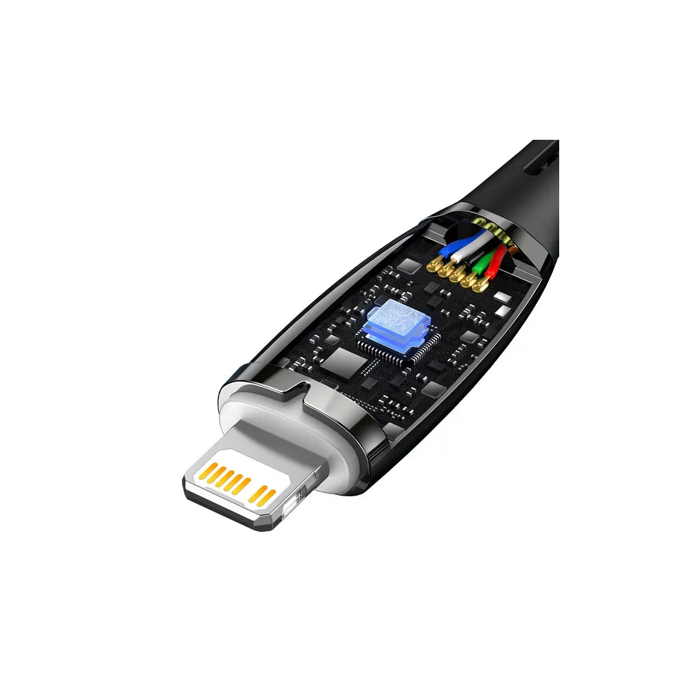 BASEUS kabel Type C pro Apple Lightning 8-pin Power Delivery 20W Glimmer Series CADH000101 2m černá