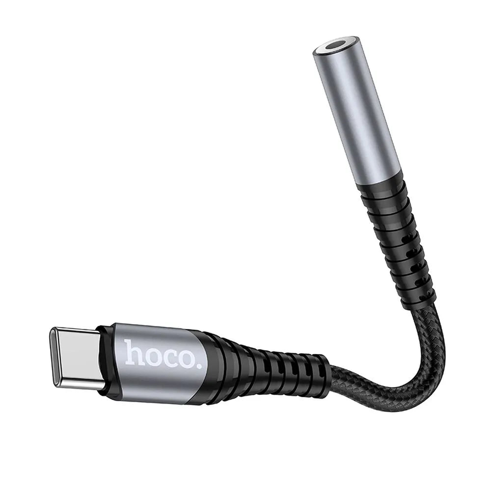 Hoco LS33 AUX 3,5 mm na USB C adaptér, šedý