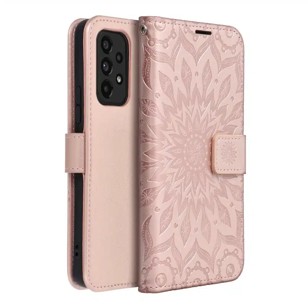 Pouzdro MEZZO Book na SAMSUNG GALAXY A53 5G mandala rose gold