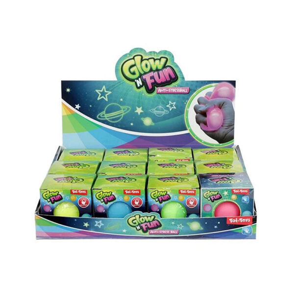 Antistres loptica Glow and Fun Plava