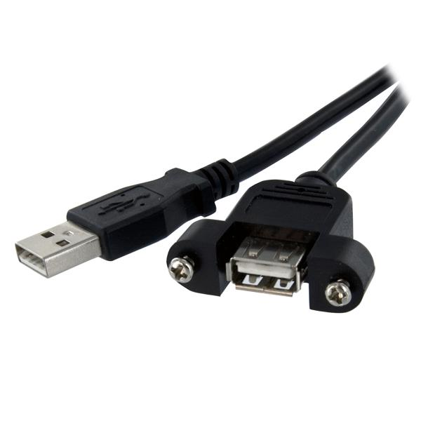 StarTech.com USBPNLAFAM1 USB kabel 0,3 m USB 2.0 USB A Crno