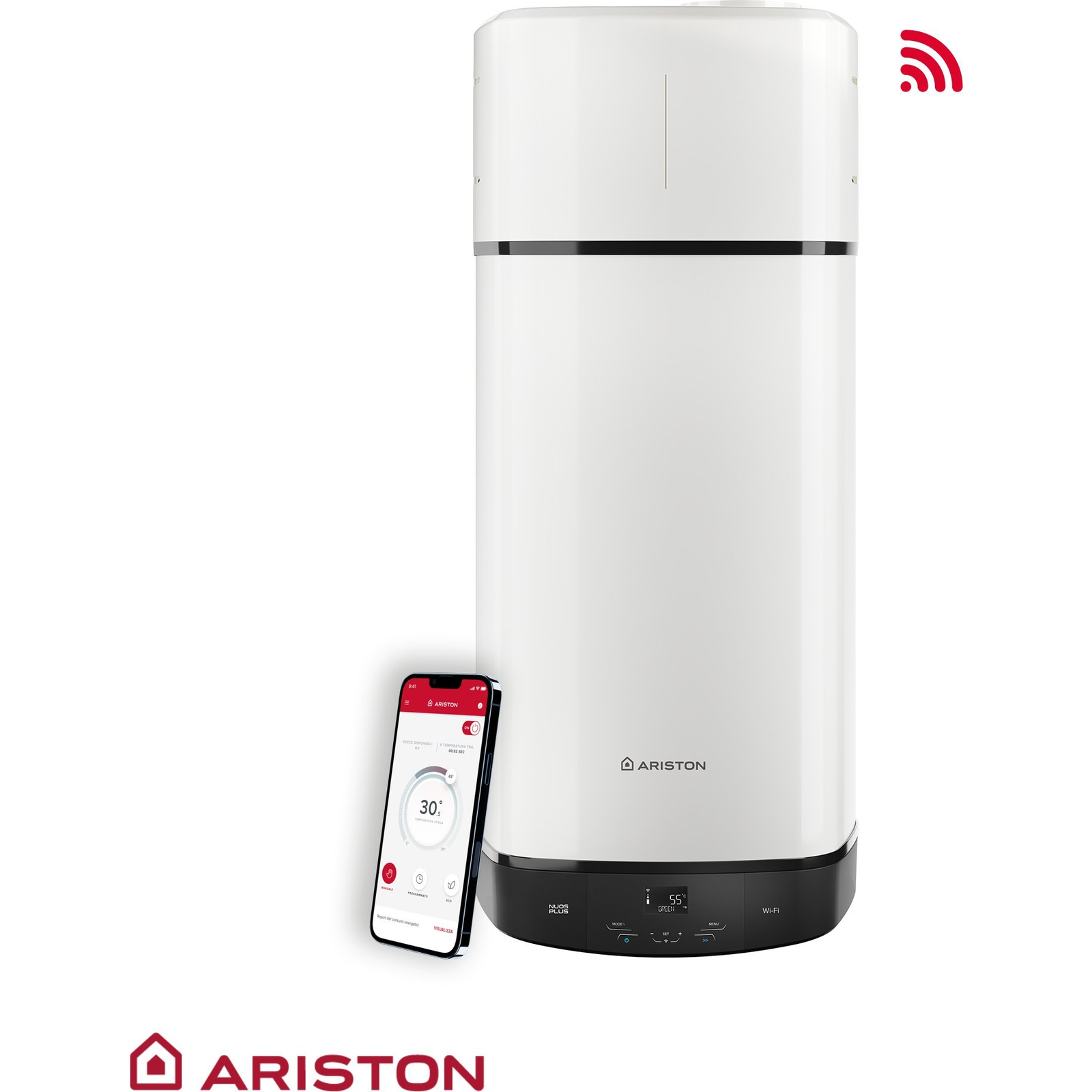 Ariston NUOS PLUS S2 WIFI Okomito Spremnik (pohrana vode) Samostalni sustav bojlera Crno, Bijelo