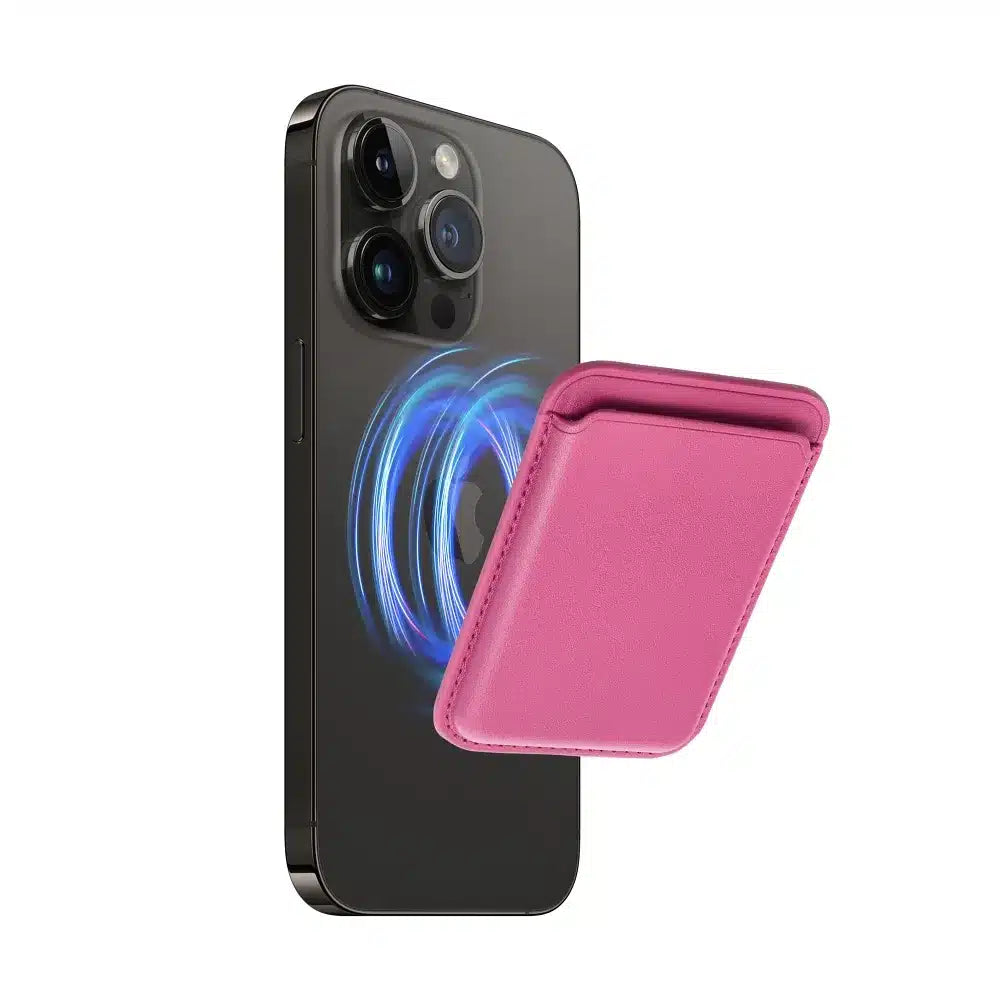 Kožený magnetický Mag Wallet růžový