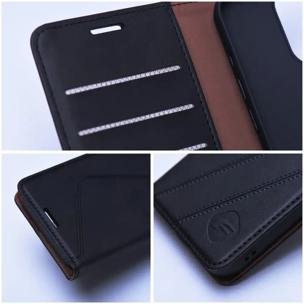 FORCELL F-PROTECT RFID Blocker flipové pouzdro pro iPhone 15 Plus černé
