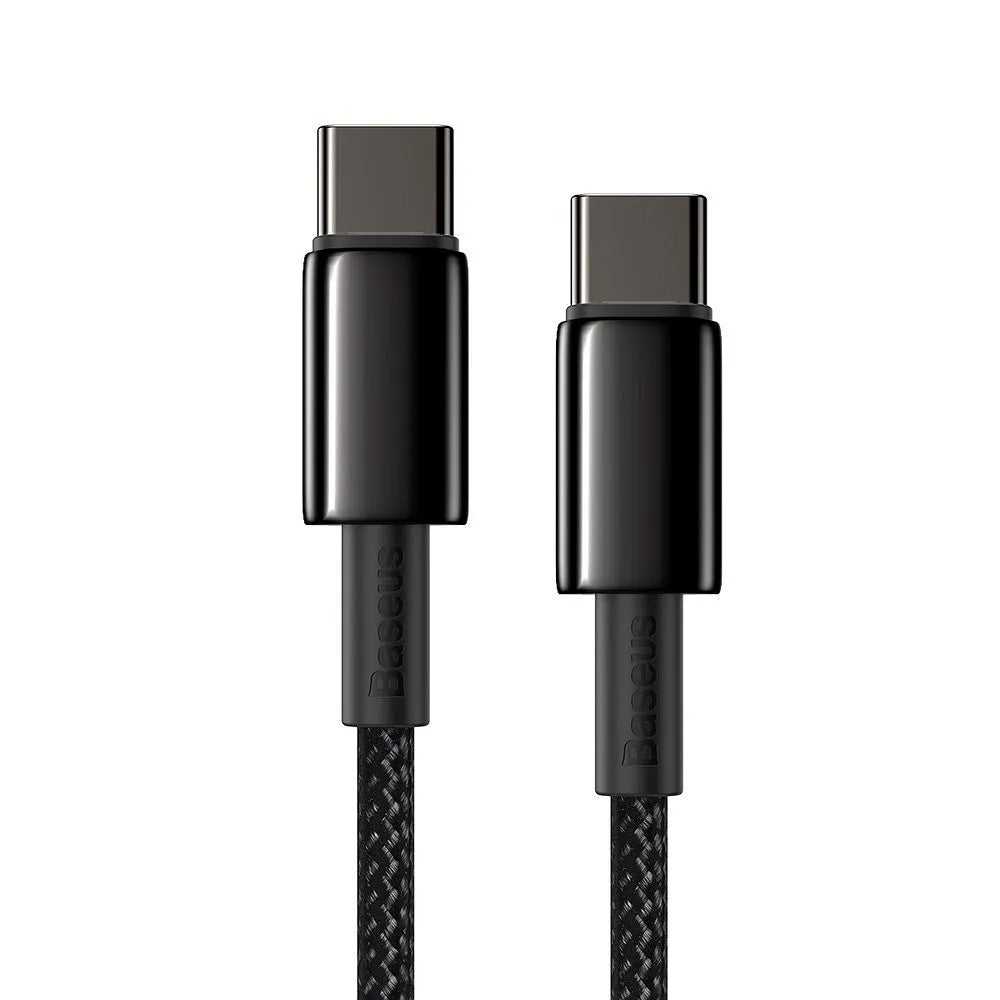 BASEUS kabel Type C na Type C PD100W Power Delivery Tungsten Gold Fast Charging CATWJ-01 1 metr černý