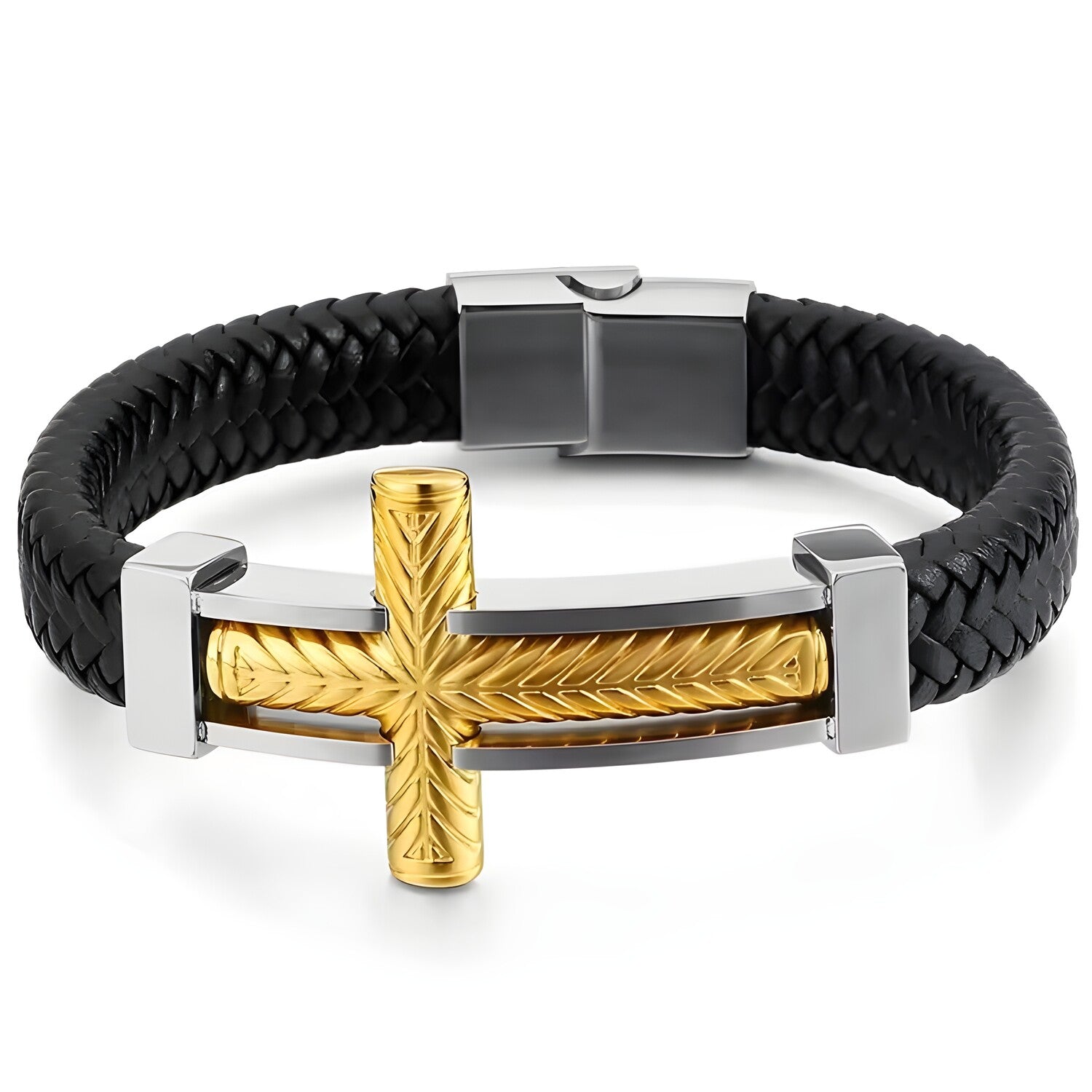 Narukvica Big Cross - Crna/Srebrna/Zlatna KP32507