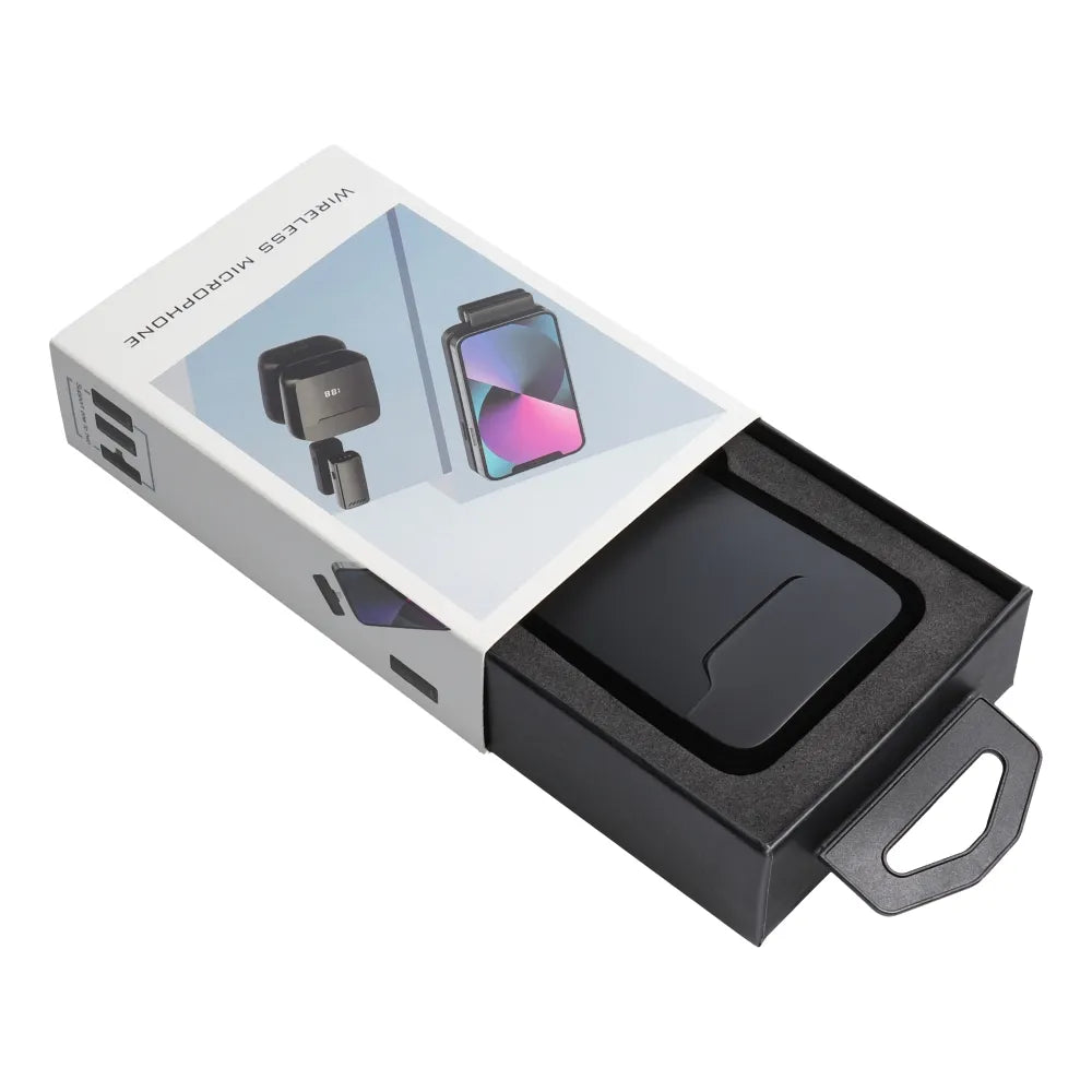 Bezdrátový lavalier mikrofon Lightning s nabíjecím pouzdrem S11, černý