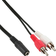InLine 89940A audio kabel 1 m 2 x RCA 3.5mm Crno