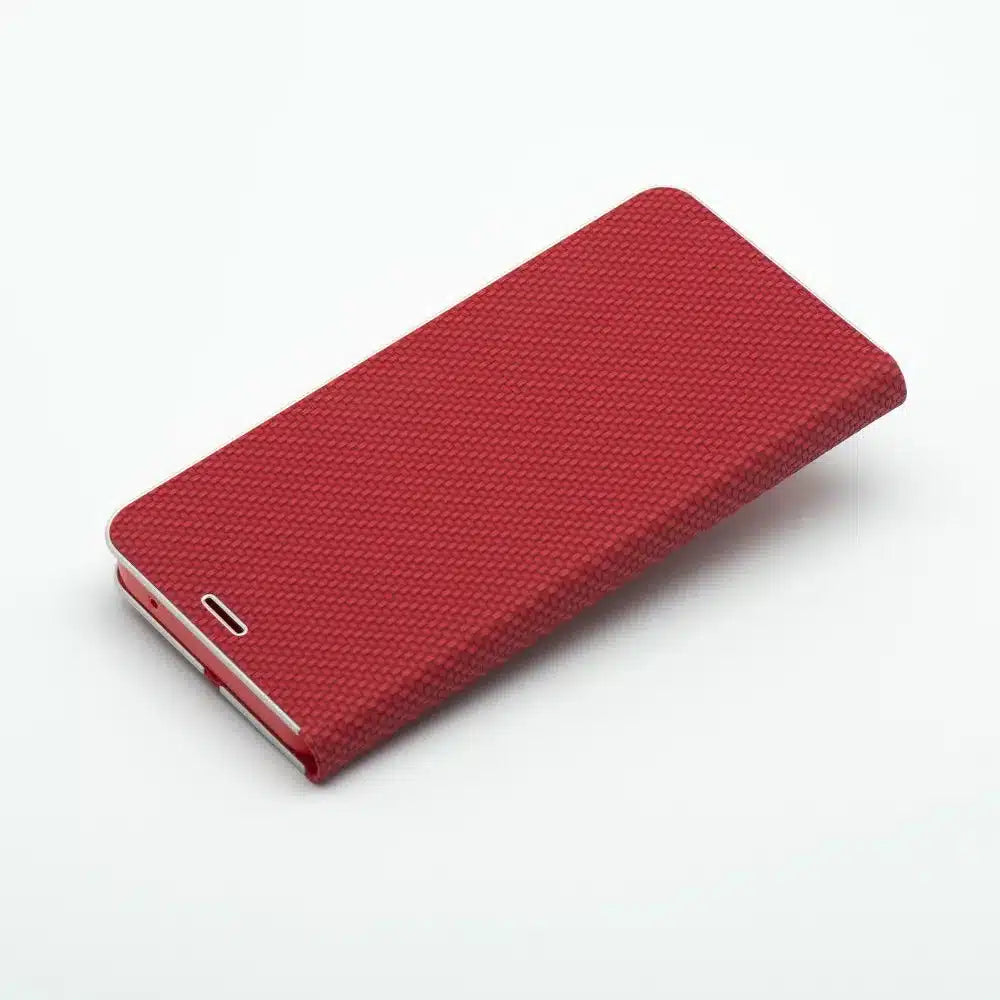 Pouzdro LUNA Book Carbon pro XIAOMI Redmi Note 13 4G červené