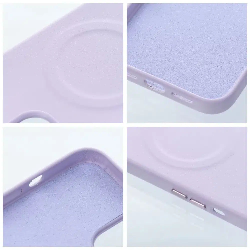 Roar kožené pouzdro Mag Case kompatibilní s MagSafe – pro iPhone 12 Pro fialové