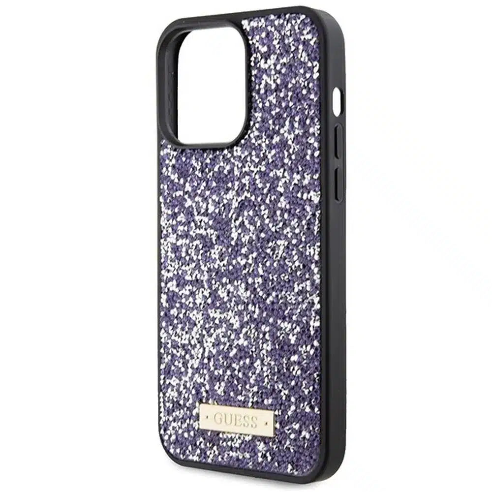 Originalna GUESS Hardcase GUHCP15XPFGSBSP torbica za iPhone 15 Pro Max (Rhinestone Metal Logo / svijetlo roza)