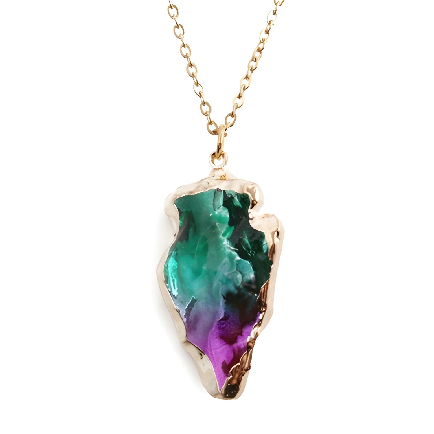 Ogrlica Crystal Stone - Zelena / Ljubičasta KP21754