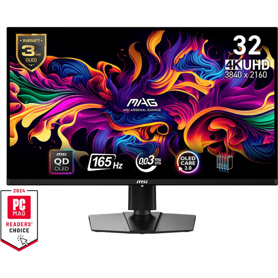 MSI MAG 321UP QD-OLED računalni monitor 80 cm (31.5") 3840 x 2160 pikseli 4K Ultra HD QDOLED Crno