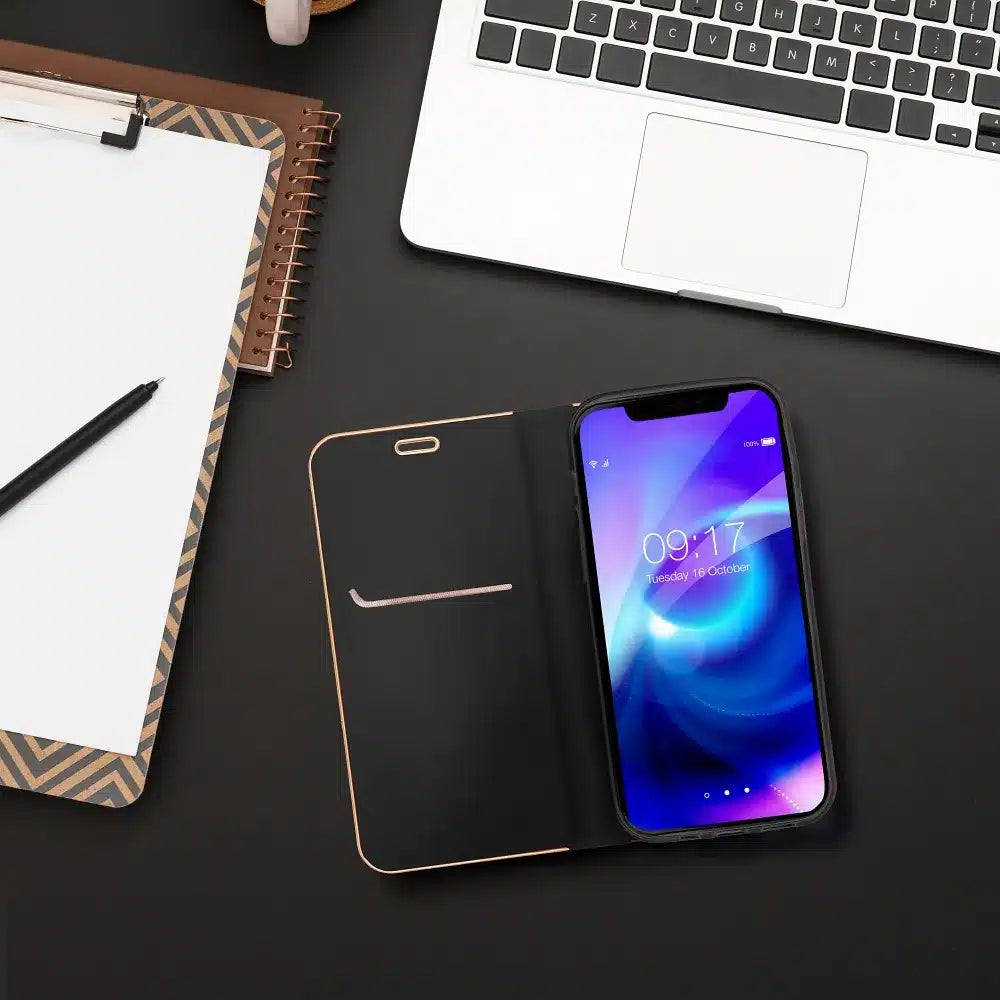 LUNA Book Gold pouzdro pro XIAOMI Redmi NOTE 12S černé