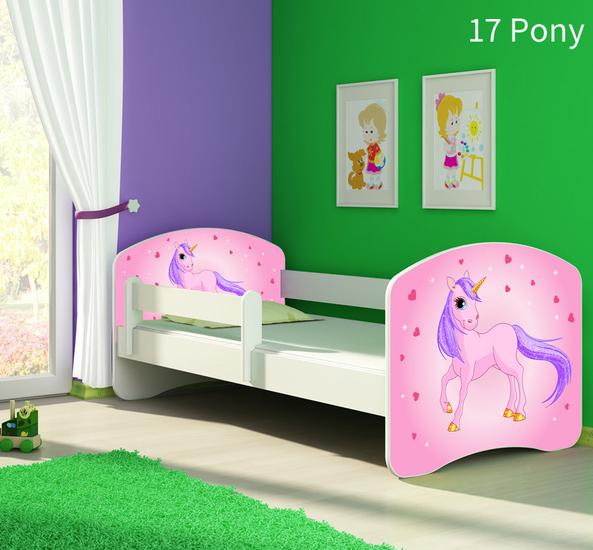 Dječji krevet ACMA s motivom, bočna bijela 160x80 cm 17 Pony
