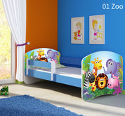 Dječji krevet ACMA s motivom, bočna plava 160x80 cm 01 Zoo