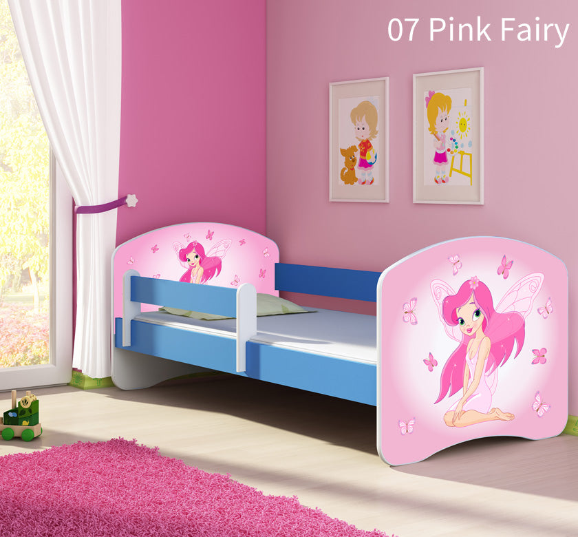Dječji krevet ACMA s motivom, bočna plava 180x80 cm 07 Pink Fairy