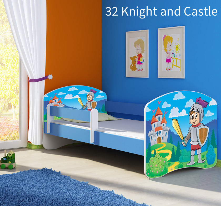 Dječji krevet ACMA s motivom, bočna plava 180x80 cm 32 Knight