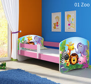Dječji krevet ACMA s motivom, bočna roza 160x80 cm