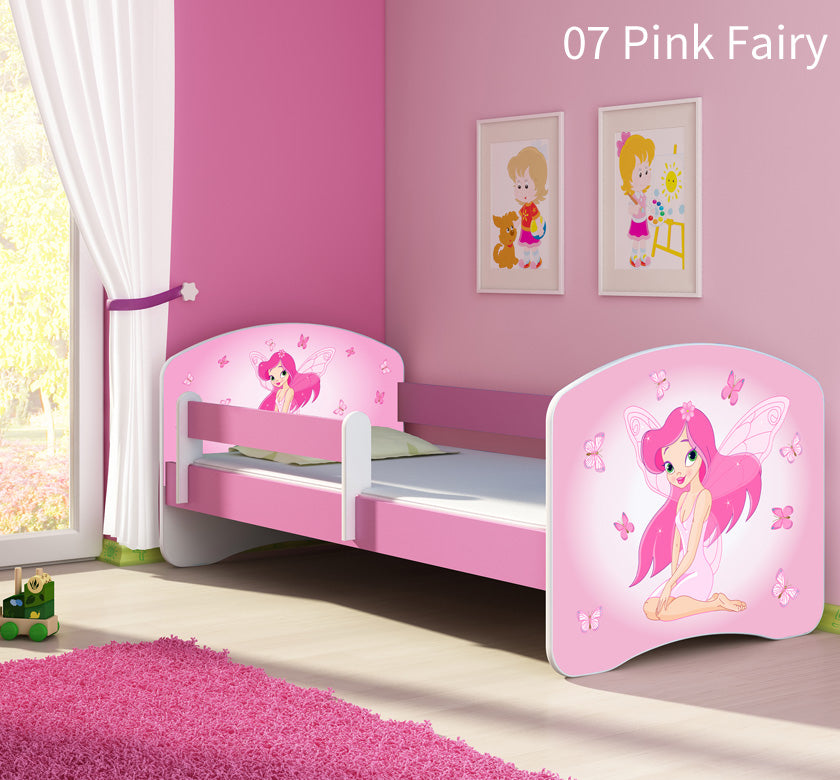 Dječji krevet ACMA s motivom, bočna roza 180x80 cm 07 Pink Fairy