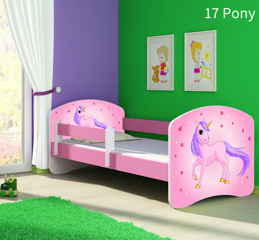 Dječji krevet ACMA s motivom, bočna roza 160x80 cm 17 Pony