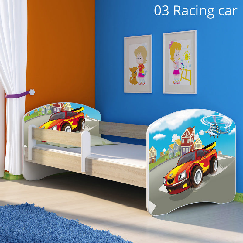 Dječji krevet ACMA s motivom, bočna sonoma 140x70 cm 03 Racing Car