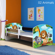 Dječji krevet ACMA s motivom, bočna wenge 180x80 cm 02 Animals