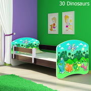 Dječji krevet ACMA s motivom, bočna wenge 140x70 cm 30 Dinosaurs