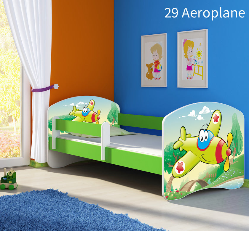 Dječji krevet ACMA s motivom, bočna zelena 180x80 cm 29 Aeroplane