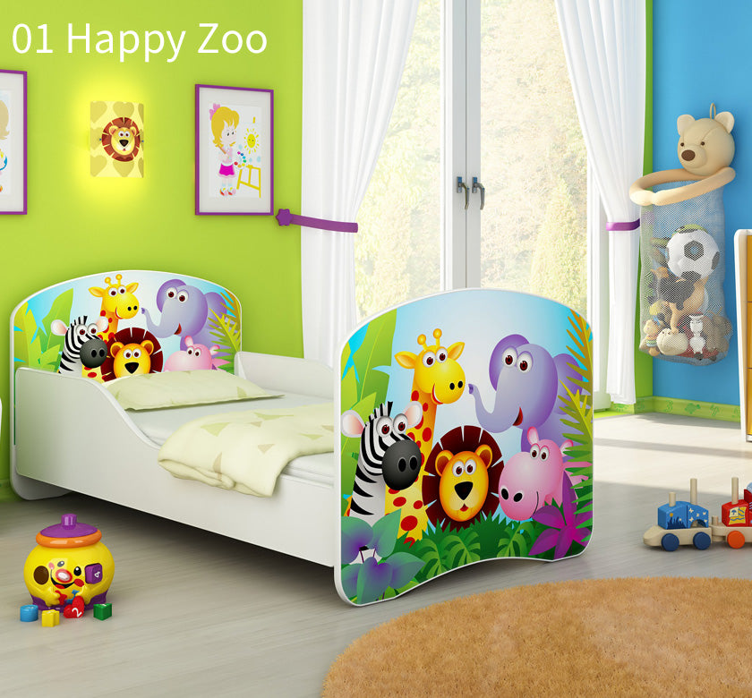 Dječji krevet ACMA s motivom 140x70 cm 01 Zoo