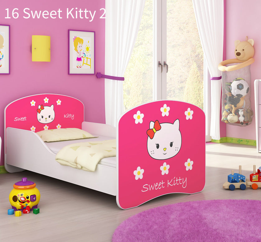 Dječji krevet ACMA s motivom 160x80 cm 16 Sweet Kitty 2