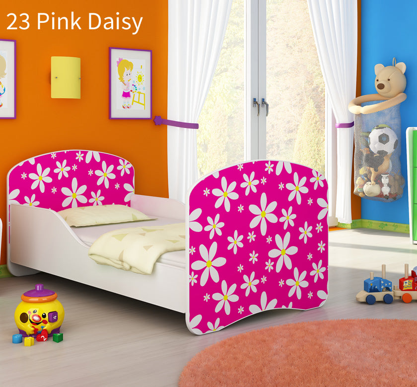 Dječji krevet ACMA s motivom 160x80 cm 23 Pink Daisy