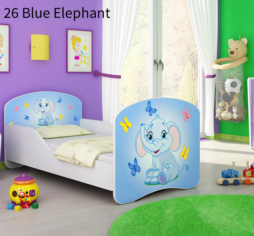 Dječji krevet ACMA s motivom 180x80 cm 26 Blue Elephant