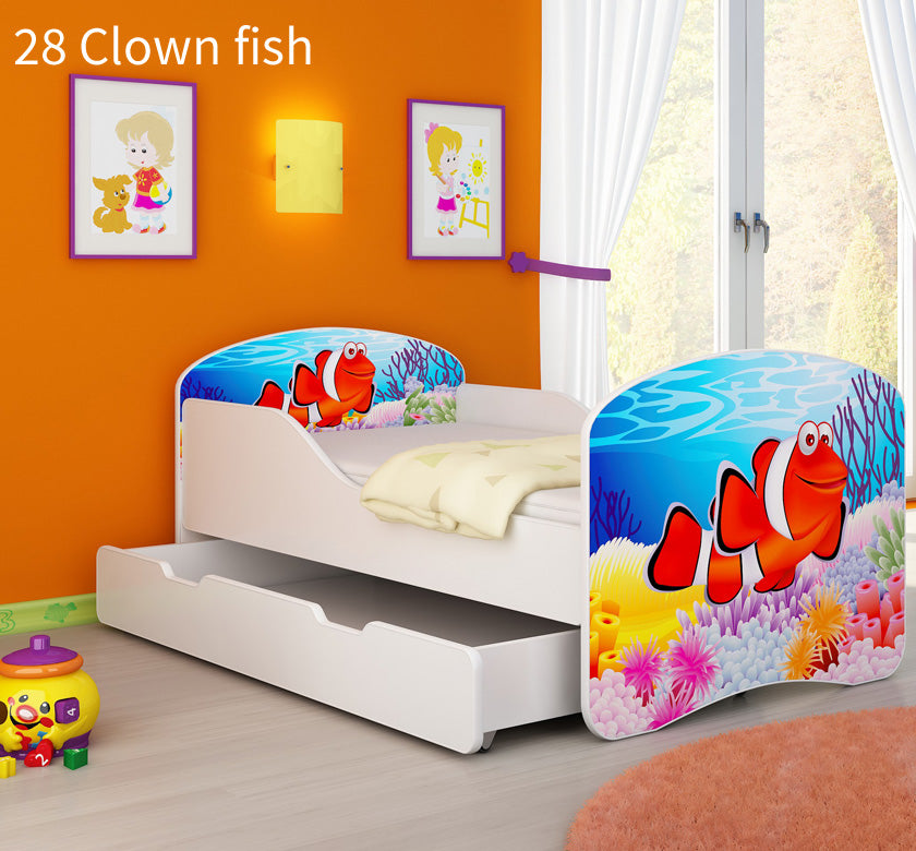 Dječji krevet ACMA s motivom + ladica 180x80 cm 28 Clown Fish