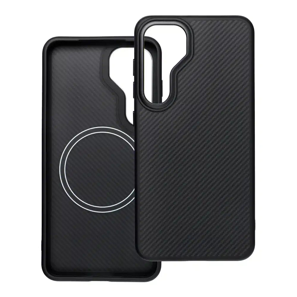 Carbon Elite Mag Cover pouzdro kompatibilní s MagSafe pro Samsung Galaxy S25 Ultra černé