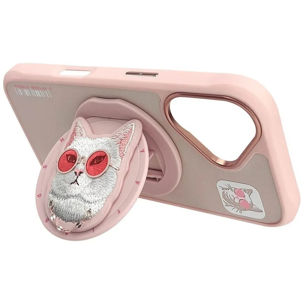 NIMMY GLASSES COOL CAT MagSafe kompatibilna maskica za iPhone 16 roza