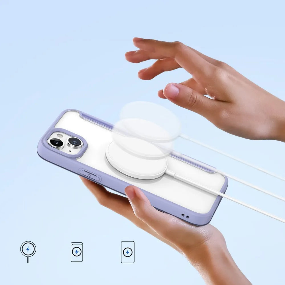 DUX DUCIS Skin X Pro – MagSafe kompatibilna preklopna torbica za Apple iPhone 15 Plus ljubičasta