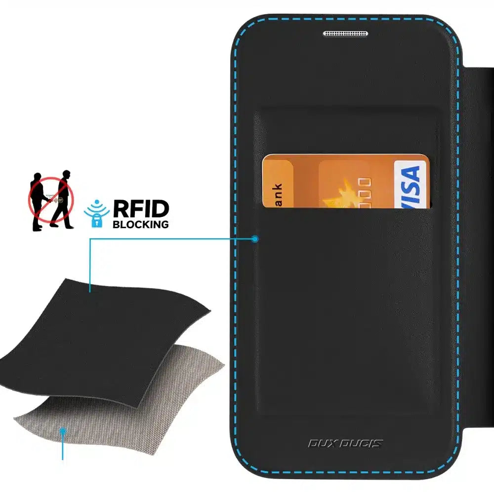 DUX DUCIS Skin X Pro – MagSafe kompatibilní flipové pouzdro pro Apple iPhone 15 Pro Max černé