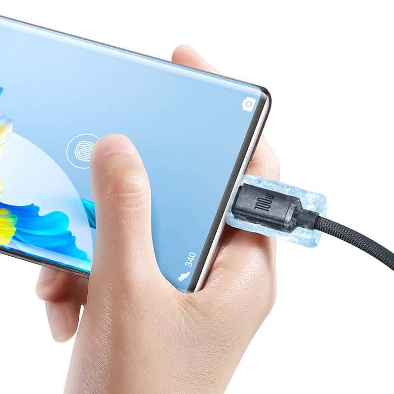 Baseus Crystal Shine USB na USB-C kabel 100W 2m (černý)
