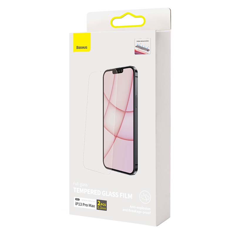 Baseus kaljeno staklo 0,3 mm (6,7 inča) za iPhone 13 Pro Max 2021 2 kom