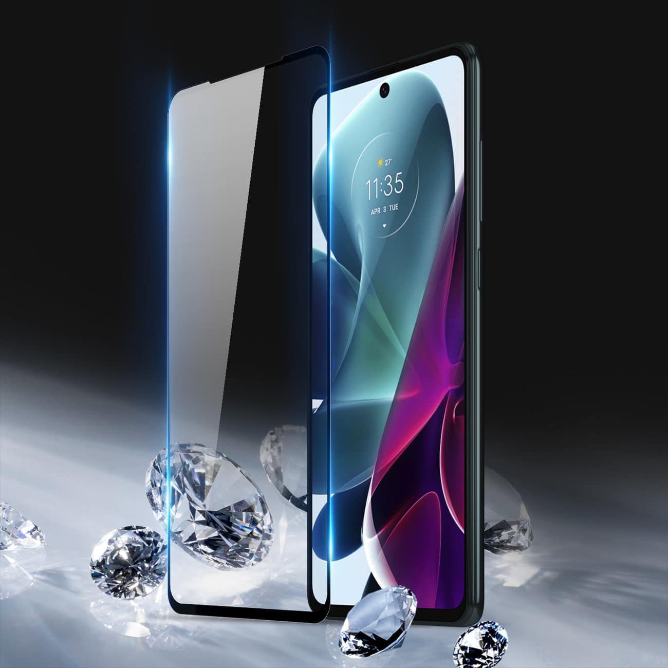 Dux Ducis 9D kaljeno steklo za celoten zaslon 9H z okvirjem za Motorola Moto G200 5G / Edge S30