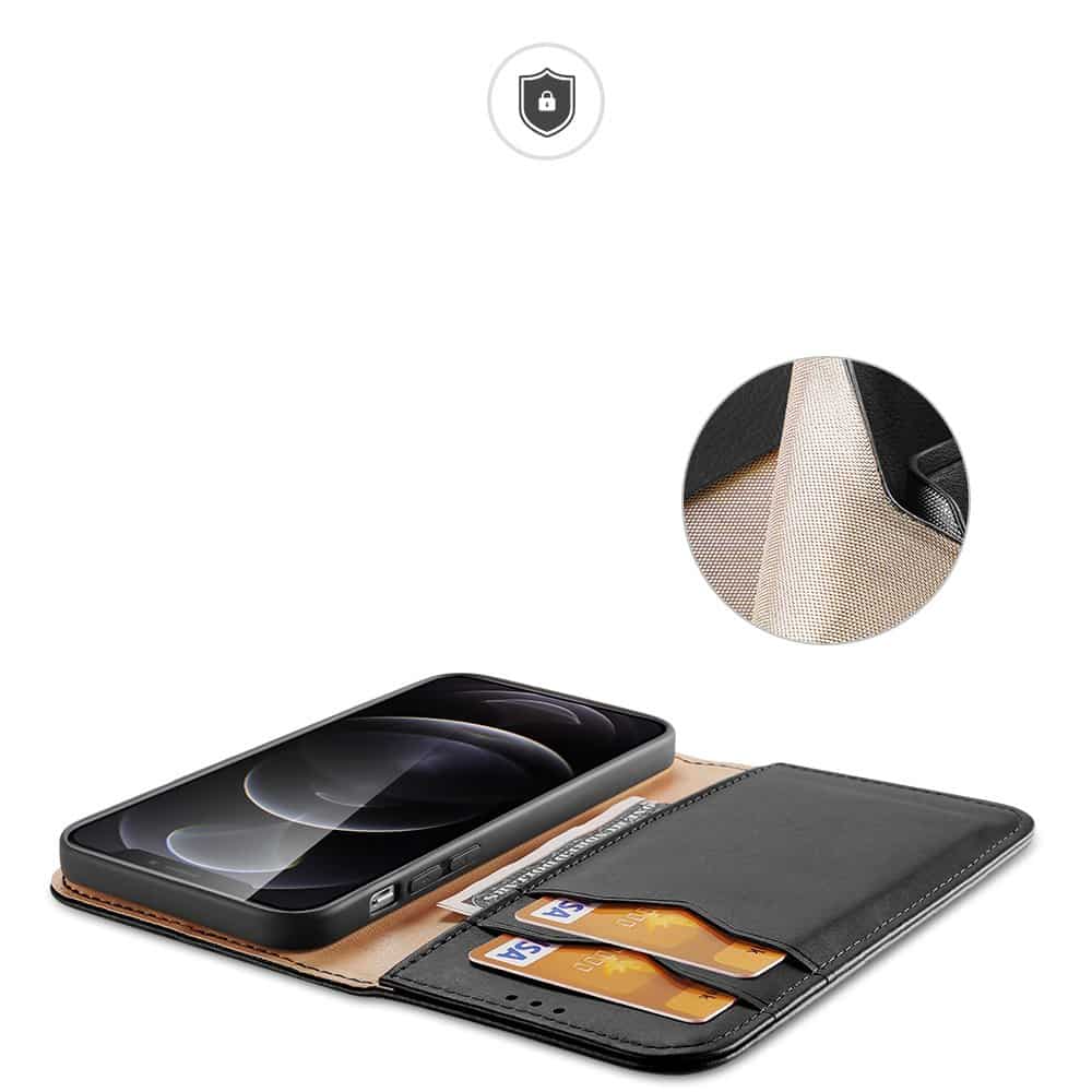Dux Ducis Hivo pouzdro typu kniha z pravé kůže pro iPhone 13 Pro Max