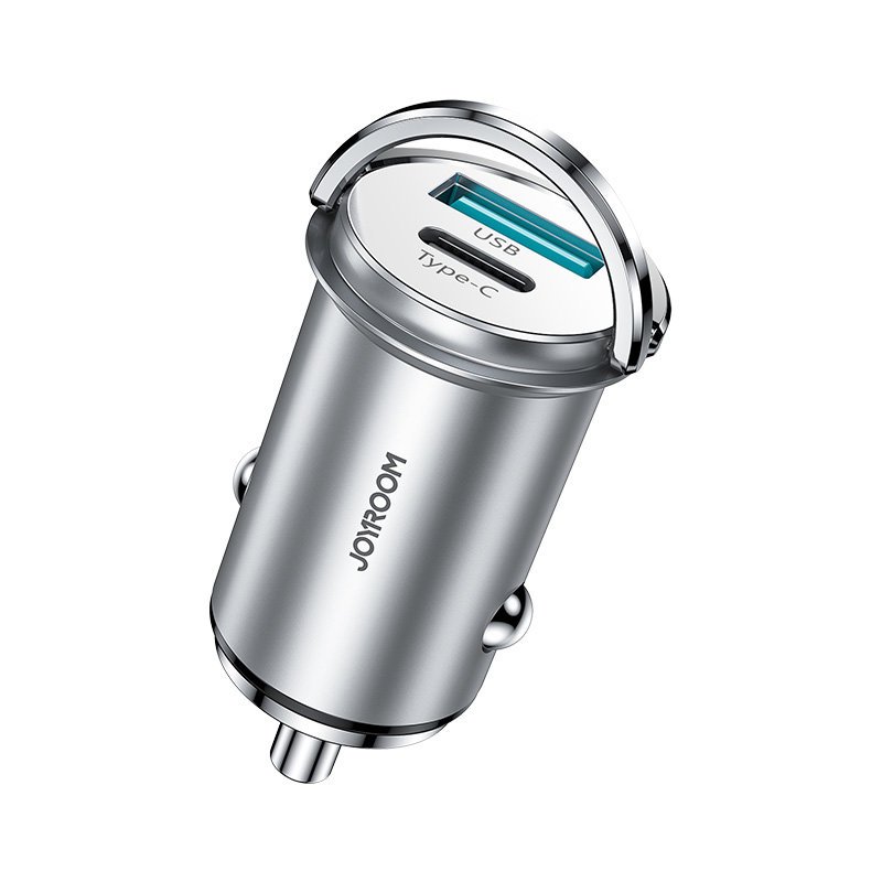 Joyroom mini dual port USB Type C / USB 20 W 5A punjač za automobil Power Delivery Quick Charge 3.0 AFC SCP