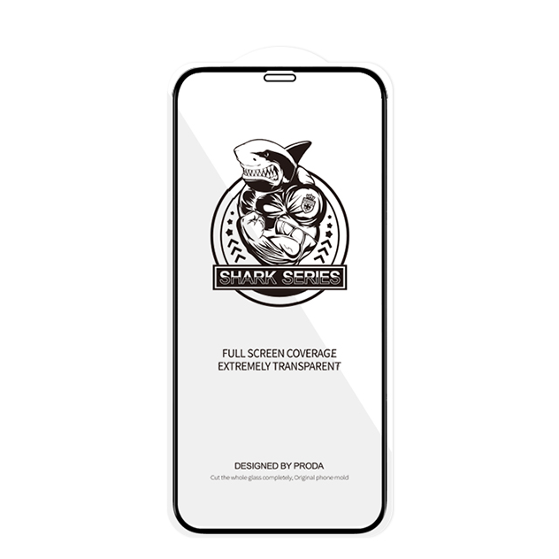 Proda Shark kaljeno steklo za zaščito zaslona z okvirjem za iPhone 12 Pro/iPhone 12