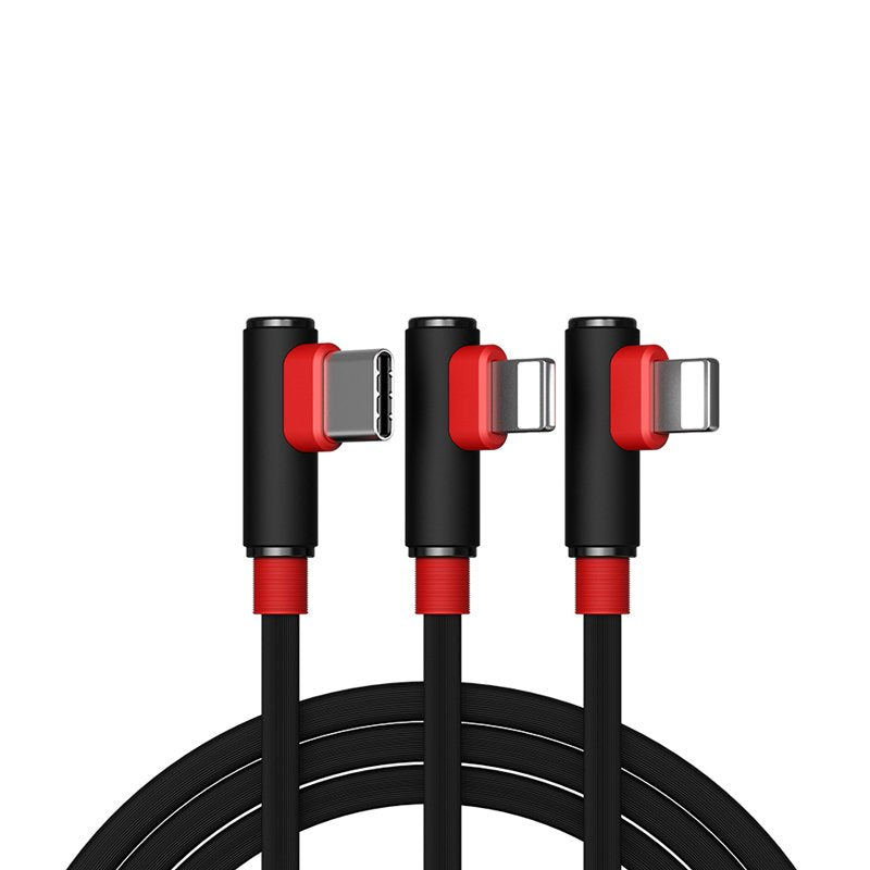 Proda Sparta USB - 2x Lightning / USB Typ C kutni kabel 5A 1m