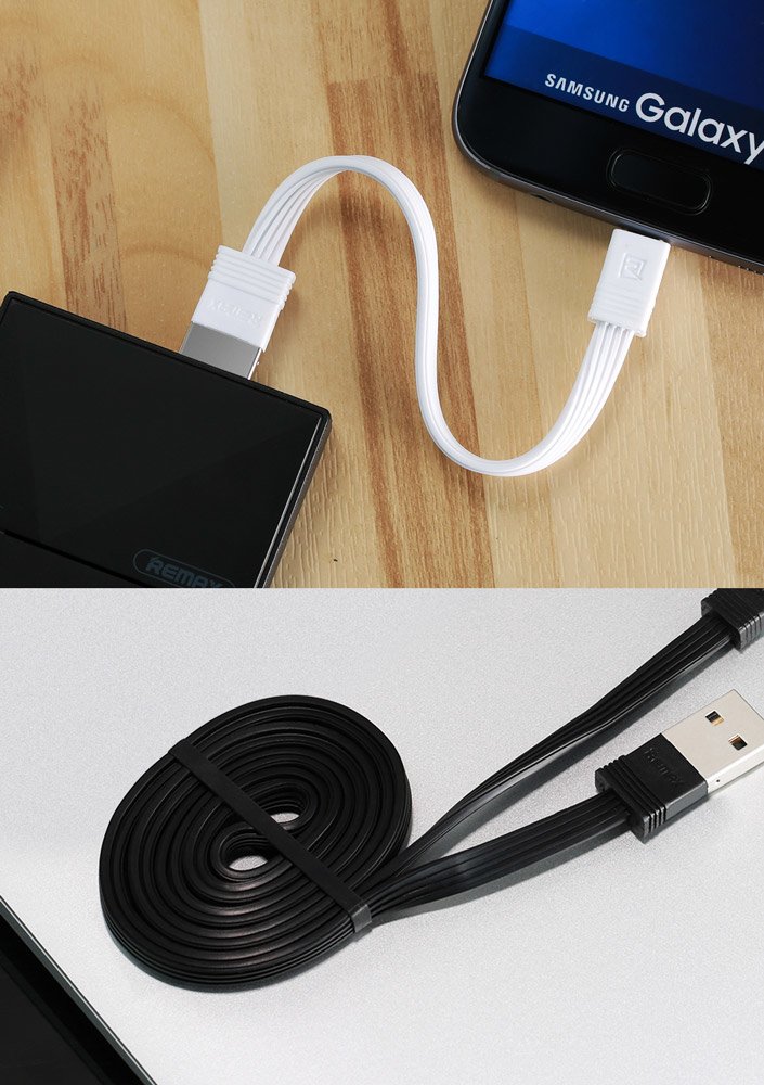 Remax set 2 močnih in gibljivih USB - micro USB kablov 1m/16cm